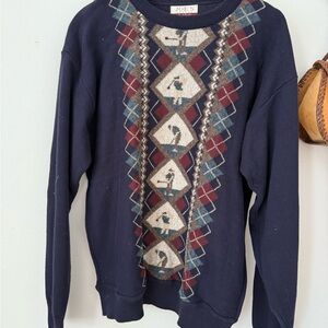 Jos. A. Bank Navy Golf Argyle Men's Sweater